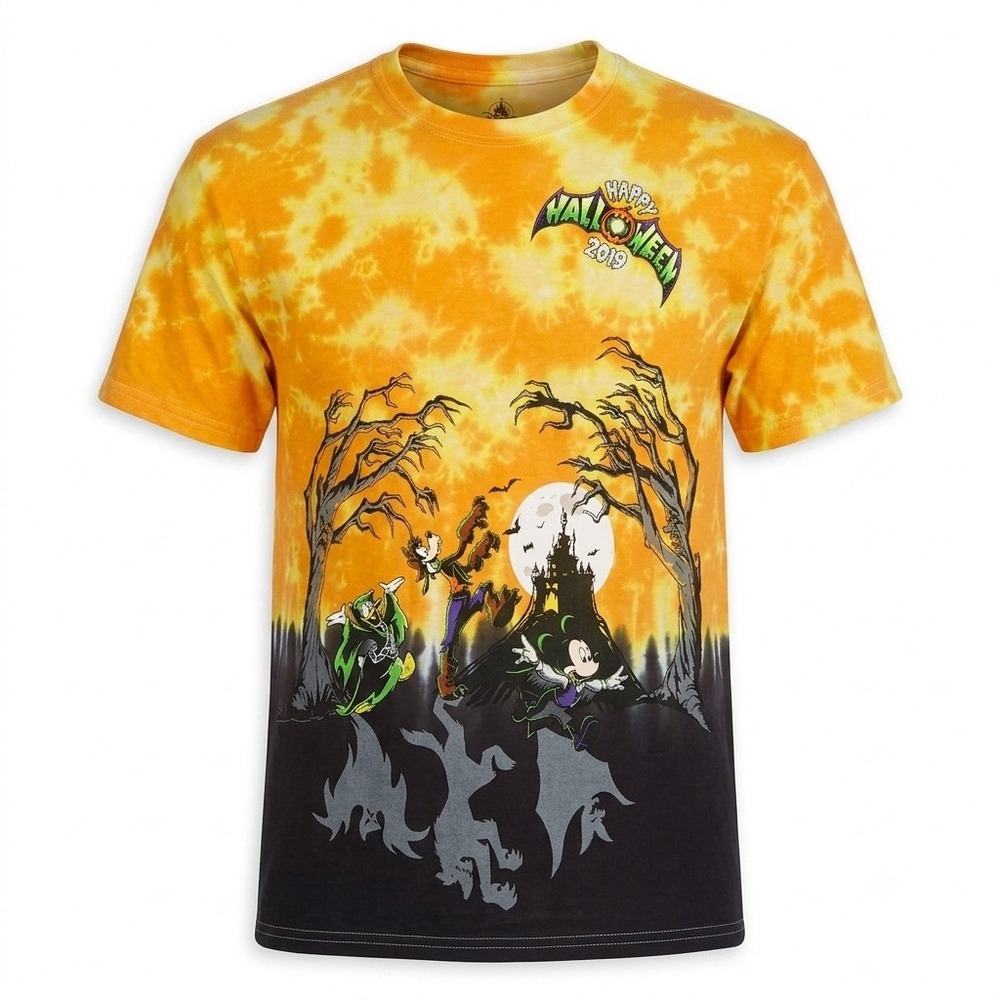 Disney Parks Happy Halloween 2019 Tie Dye Shirt Walt Disney World Double Sided L